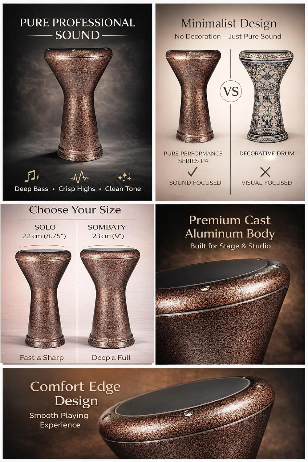 Professionell egyptisk darbuka – Pure Performance Series P4