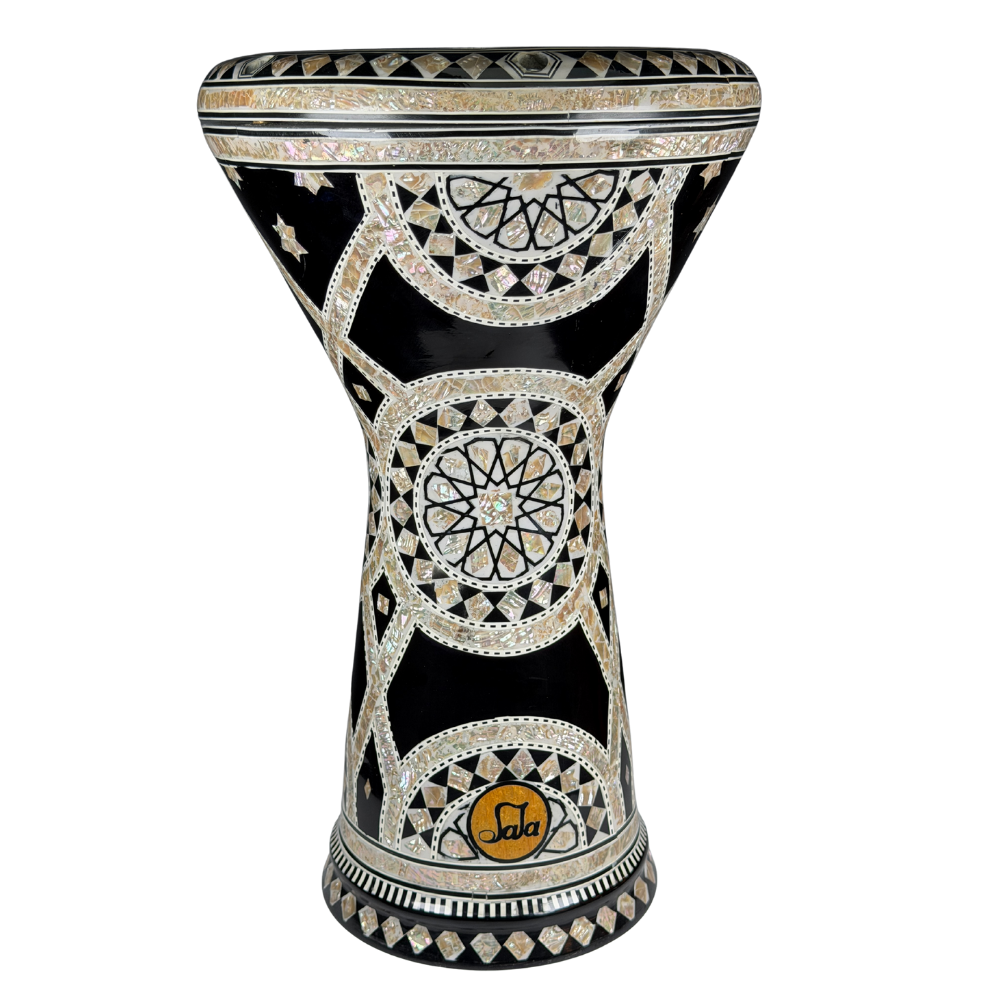 دربوکای مصری مرواریدنشان سالا MOP-3 با روکش منبت‌کاری مروارید واقعی