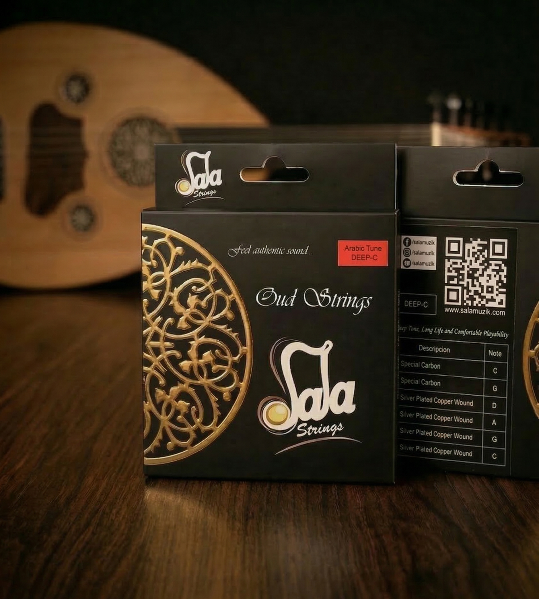 Cordes spéciales accordage CC pour oud arabe DEEP-C par Sala Strings