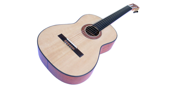 COP-404 fretless classical guitar from Sala, includes soft case, picks and strings