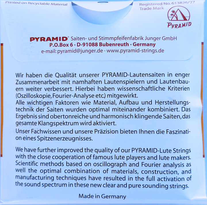 Pyramid POL-4T Turkish oud strings packaging and gauge detail