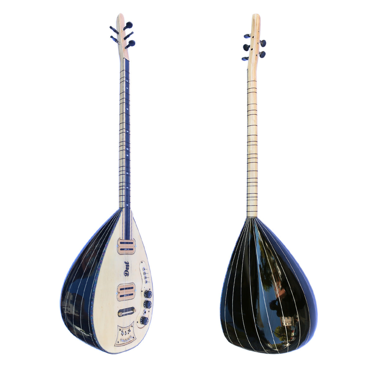 Baglama saz électrique à long manche ASEL-104 avec caisse en wengé et table en épicéa Dest