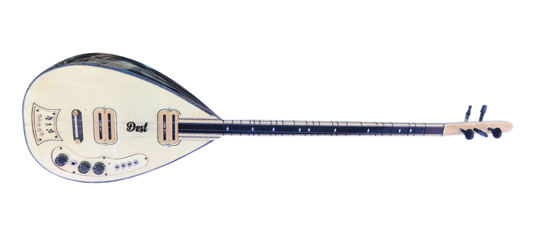 Baglama saz électrique ASEL-104 en wengé et épicéa avec micro actif d'usine par Dest
