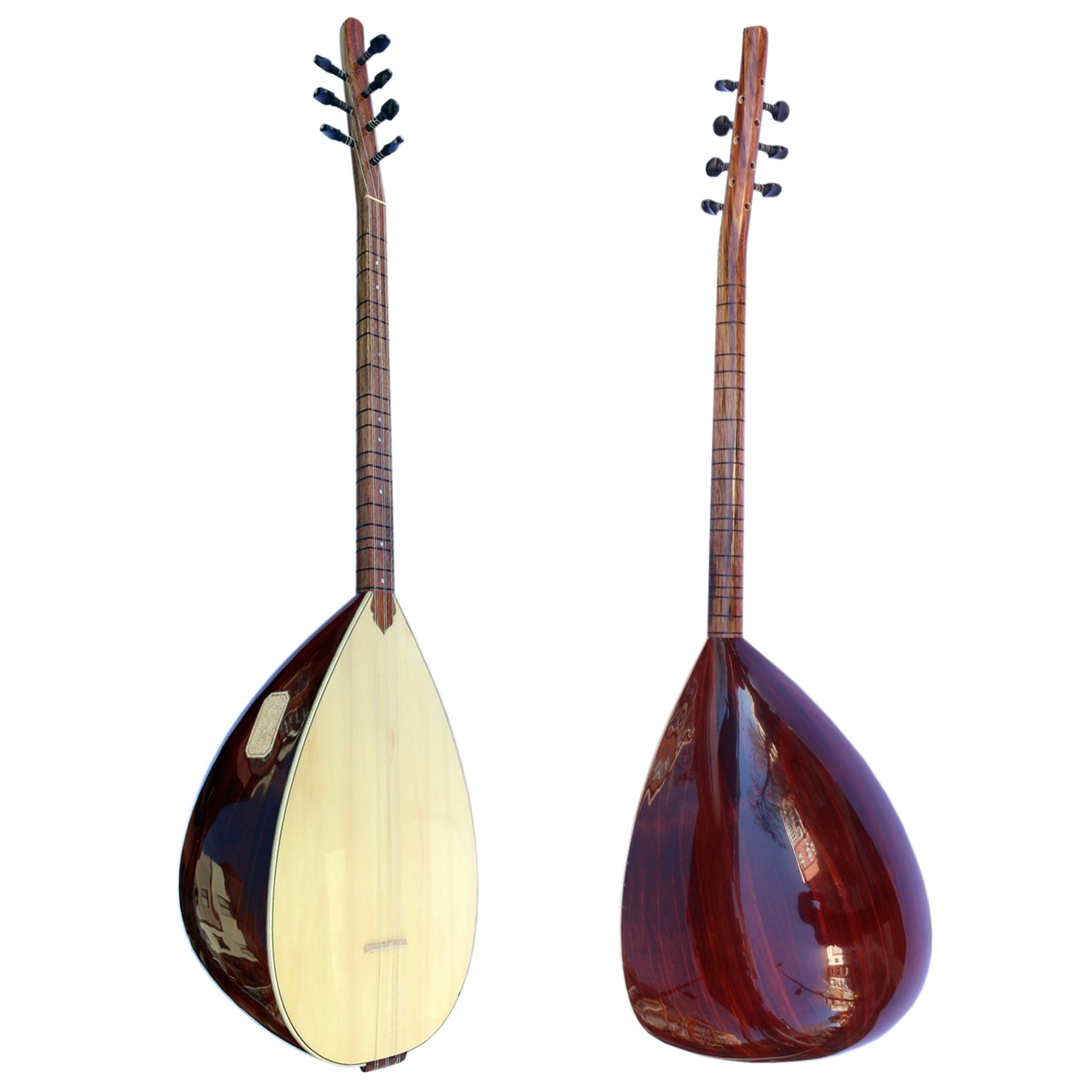 Baglama saz turc professionnel à manche court OSS-205B avec caisse en genévrier et table en épicéa Sala