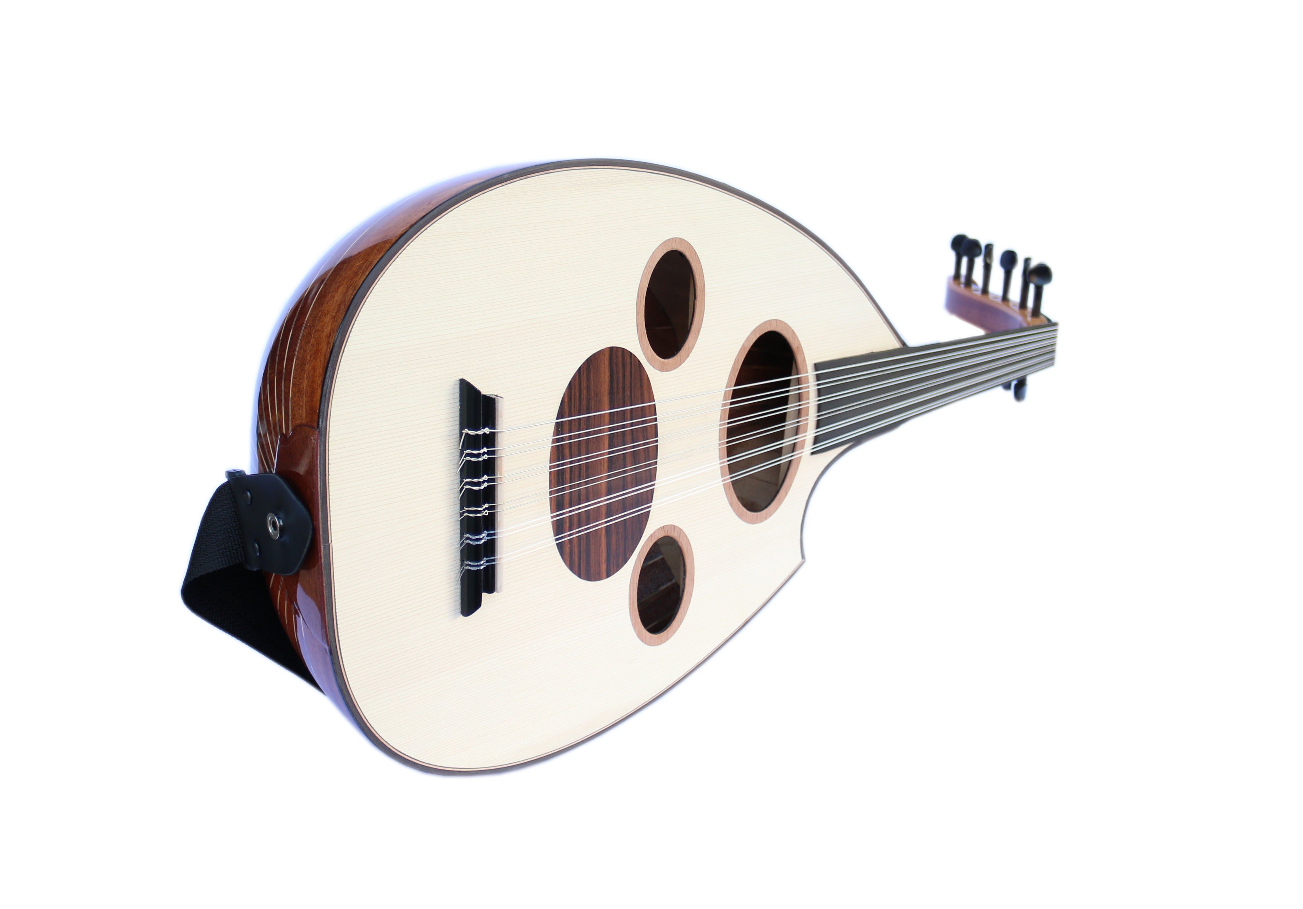 Professional Arabic electric oud AOH-6 with mahogany bowl and spruce face