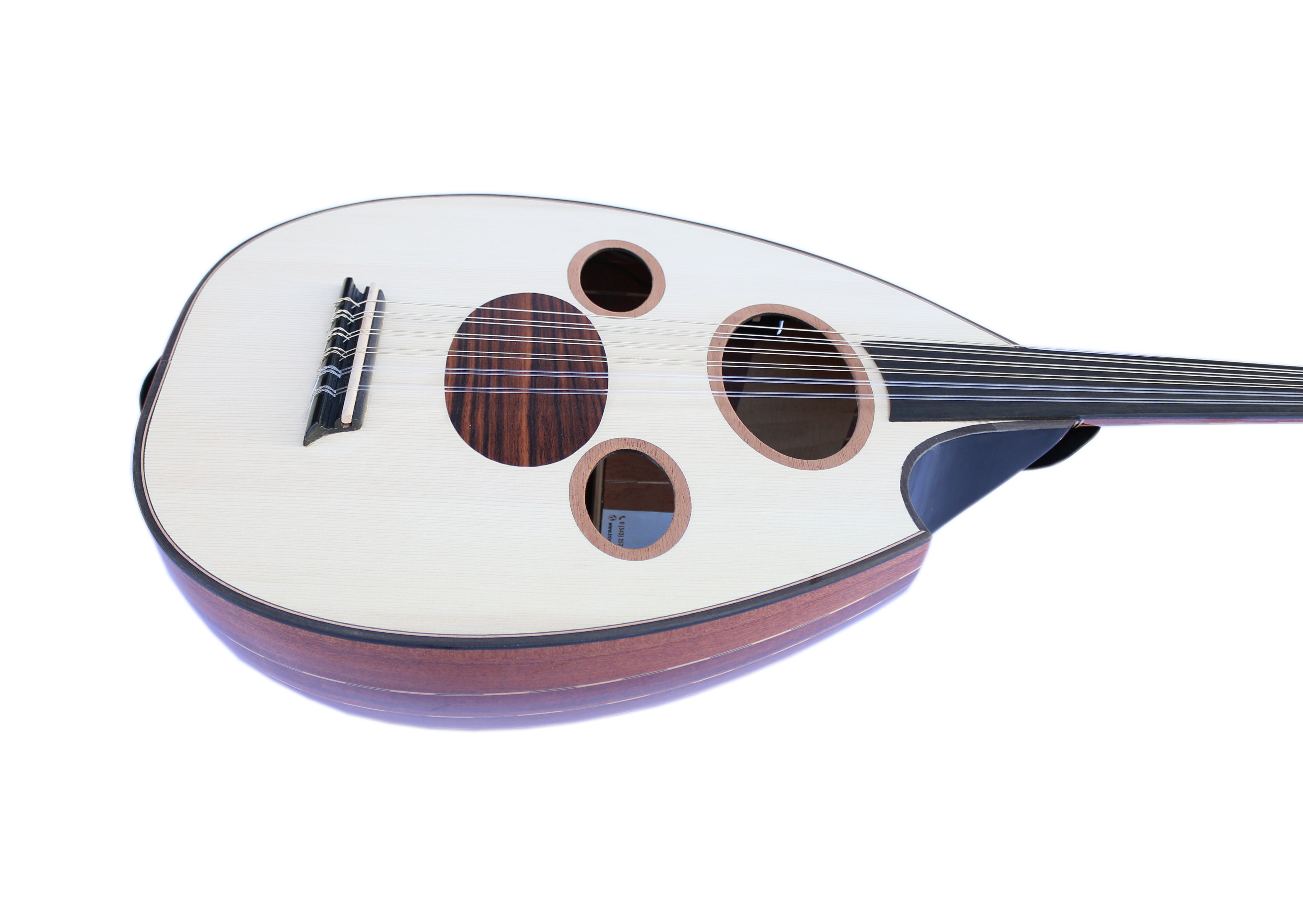 Mahogany Arabic electric oud AOH-6 by Sala Muzik