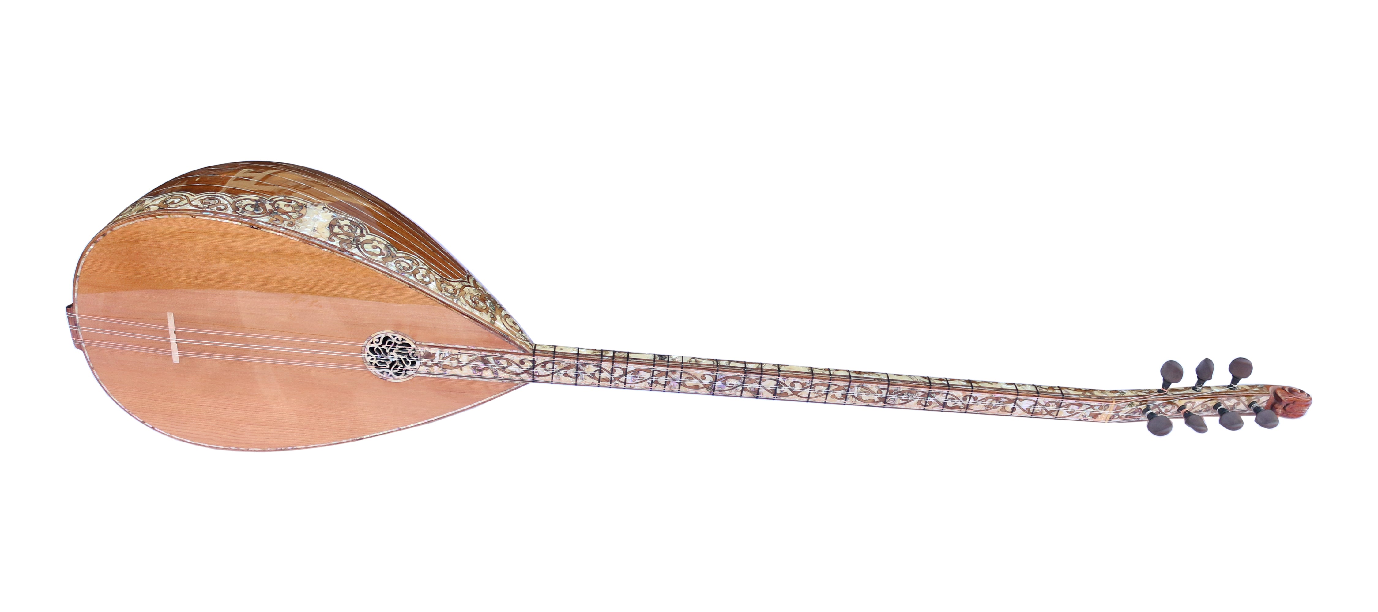 Baglama à long manche PEARL-1 avec incrustations de nacre par Sala