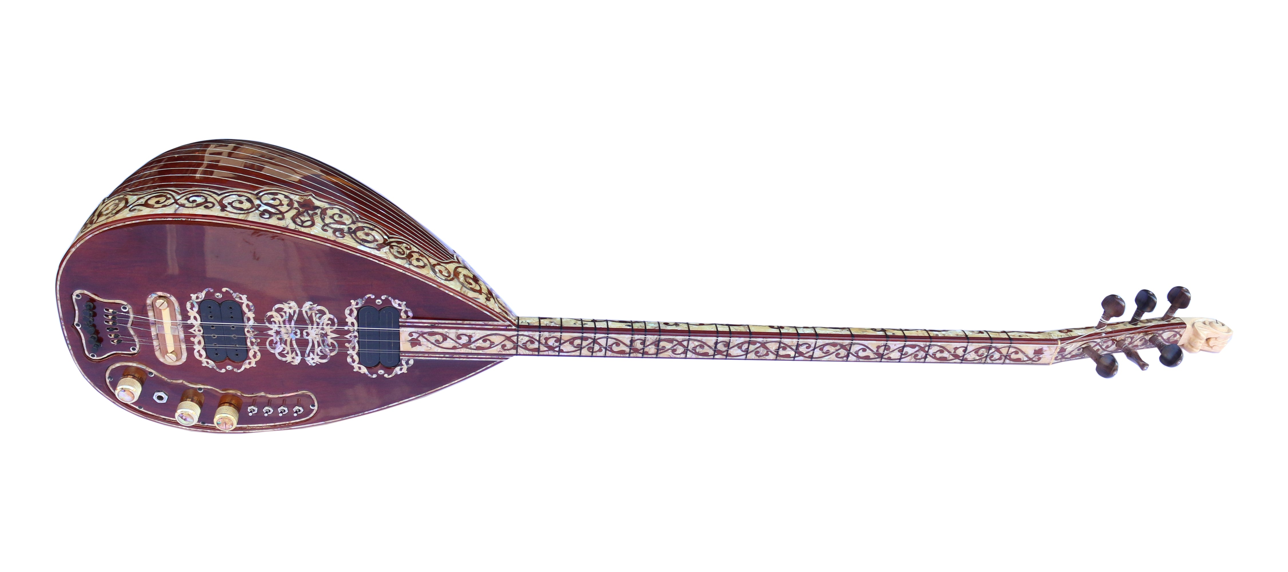 Saz électrique spécial PEARL-2 avec incrustations de nacre par Sala
