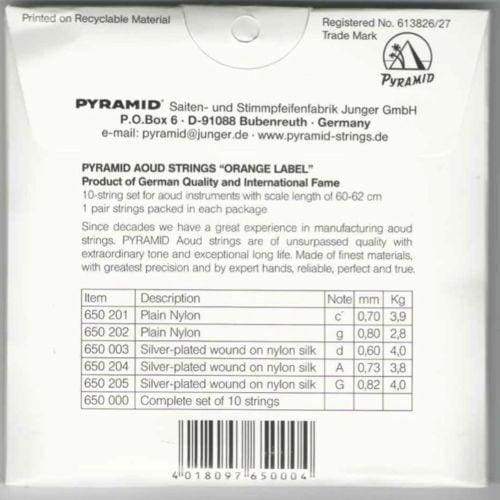 Détail emballage cordes oud arabe syrien Pyramid PSO-650