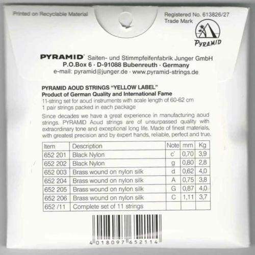 Détail emballage cordes oud arabe syrien Pyramid PSO-652