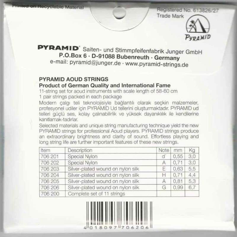 Détail emballage cordes oud turc Pyramid PSO-706