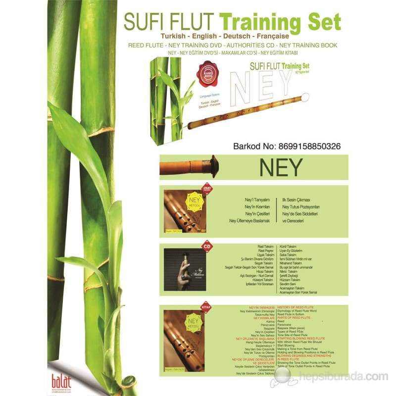 Kit apprentissage ney turc Balat avec matériel pédagogique